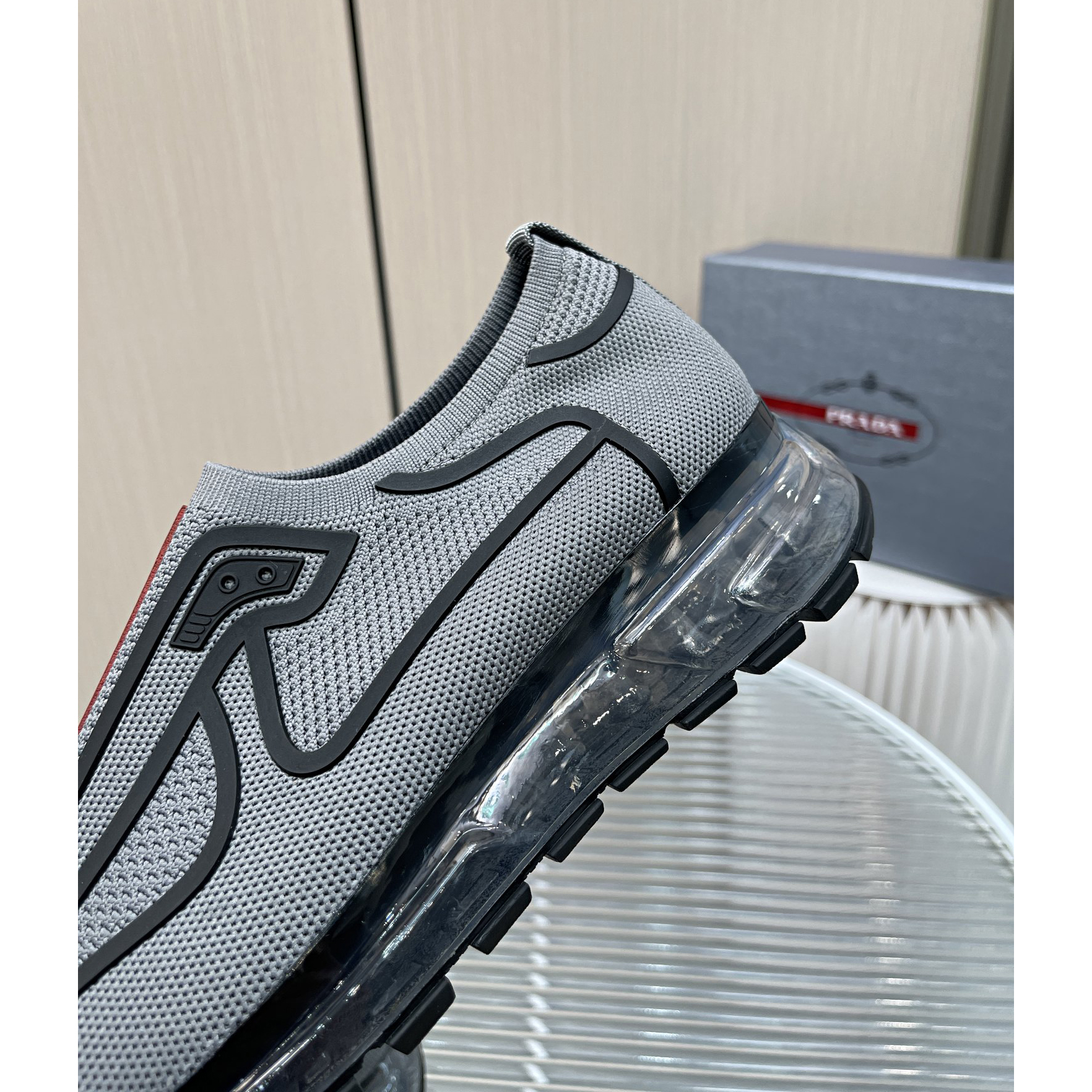 Prada Logo Sneakers In Grey - DopestKickz