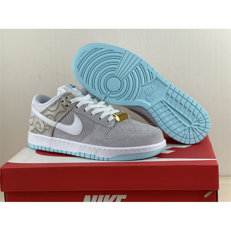 Nike Dunk Low “White Barber Shop” Sneaker  DH7614-500 - DopestKickz