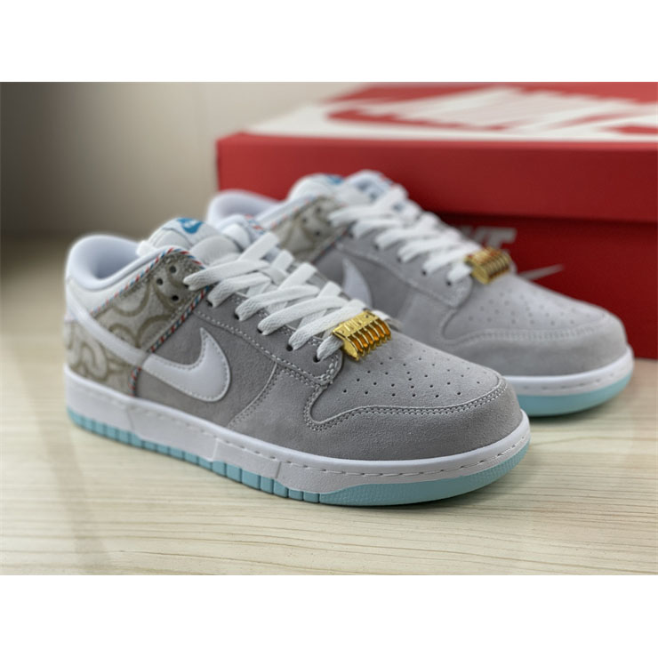 Nike Dunk Low “White Barber Shop” Sneaker  DH7614-500 - DopestKickz