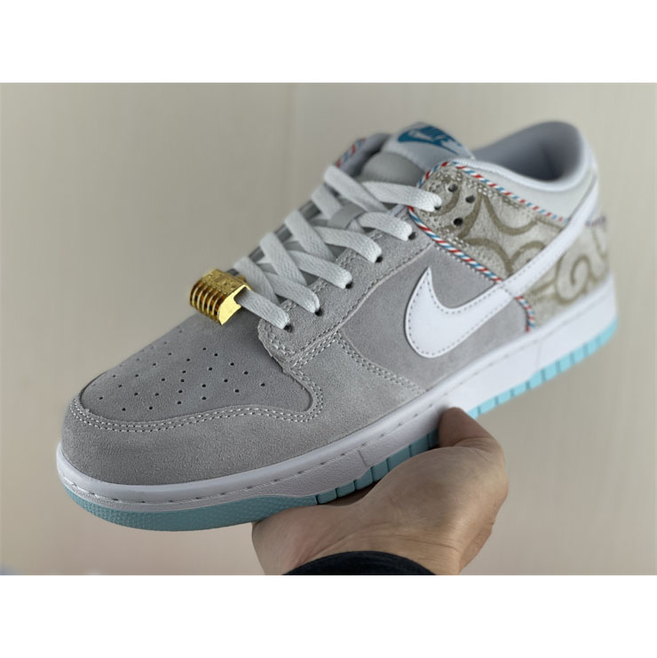 Nike Dunk Low “White Barber Shop” Sneaker  DH7614-500 - DopestKickz