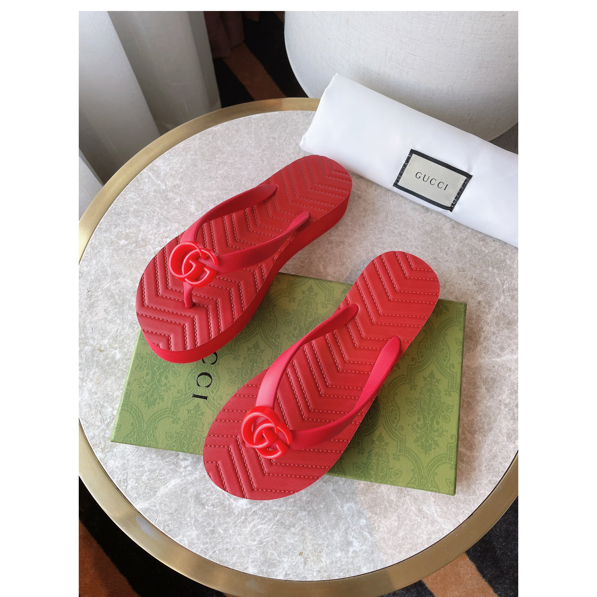 Gucci Thong Sandal With Double G - DopestKickz