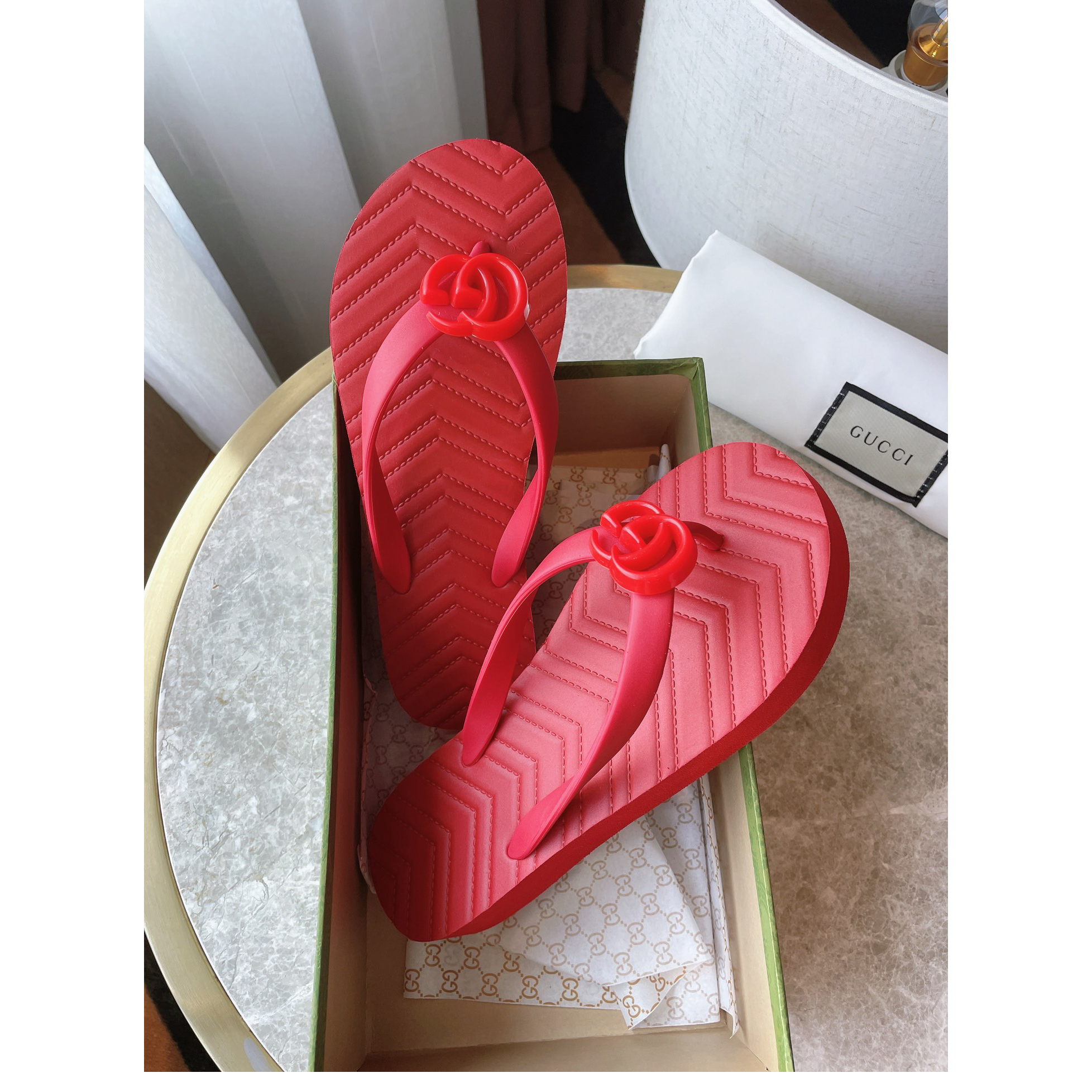 Gucci Thong Sandal With Double G - DopestKickz