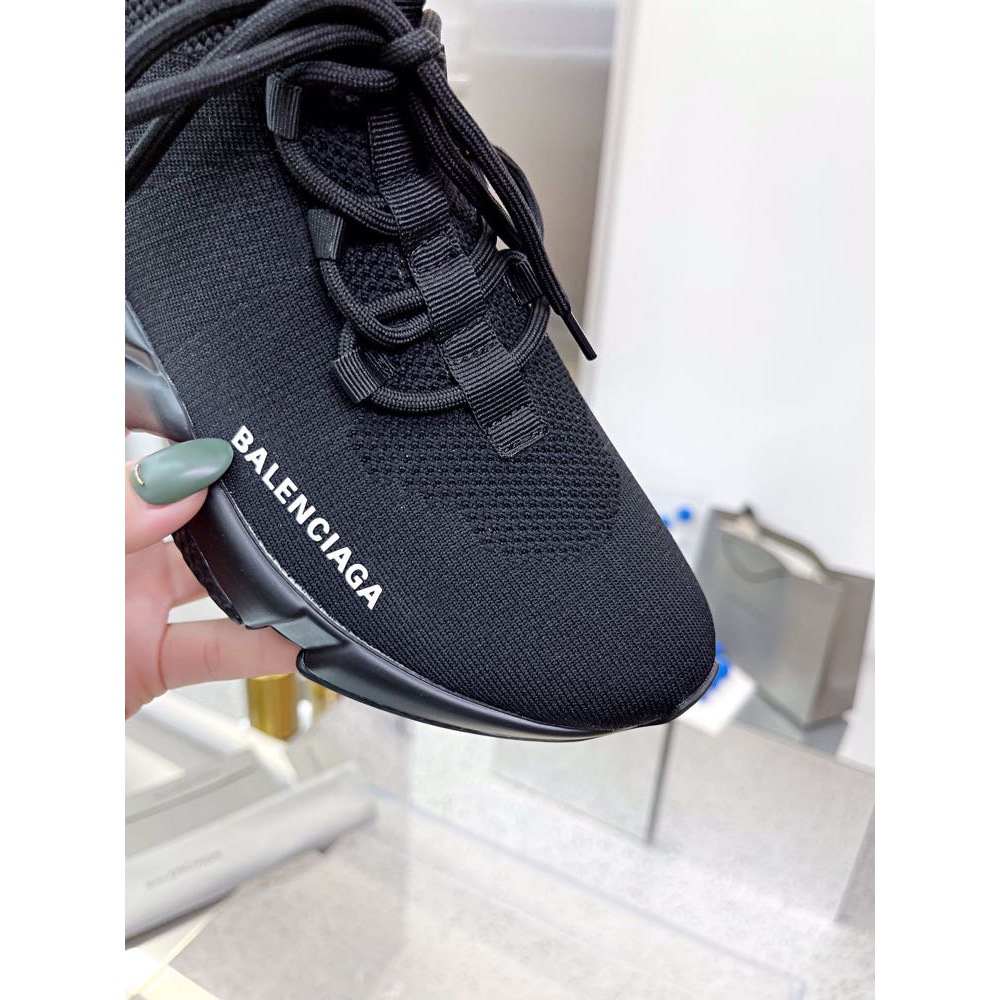 Balenciaga Men's Speed Lace-Up Sneaker In Black - DopestKickz