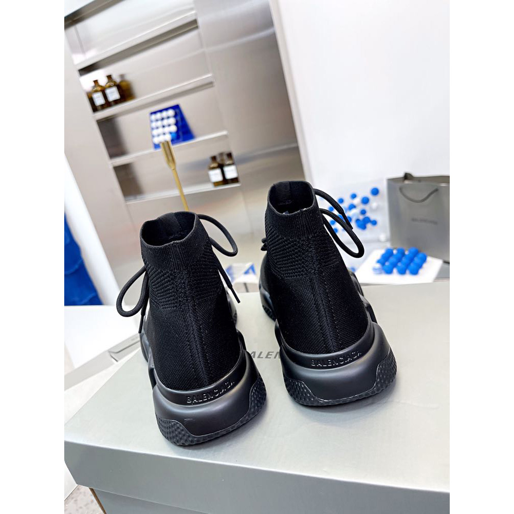 Balenciaga Men's Speed Lace-Up Sneaker In Black - DopestKickz