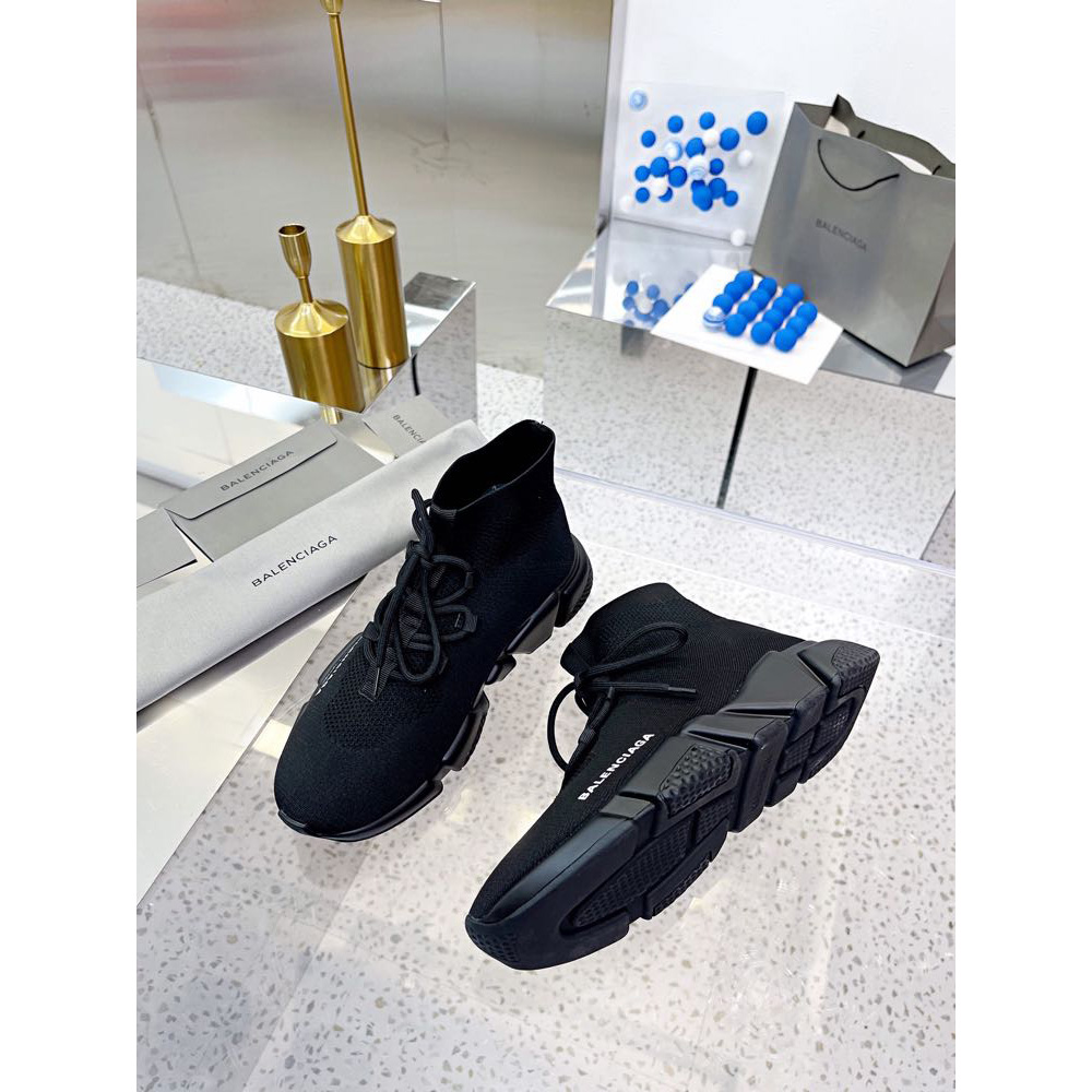 Balenciaga Men's Speed Lace-Up Sneaker In Black - DopestKickz