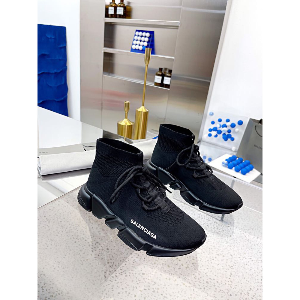 Balenciaga Men's Speed Lace-Up Sneaker In Black - DopestKickz