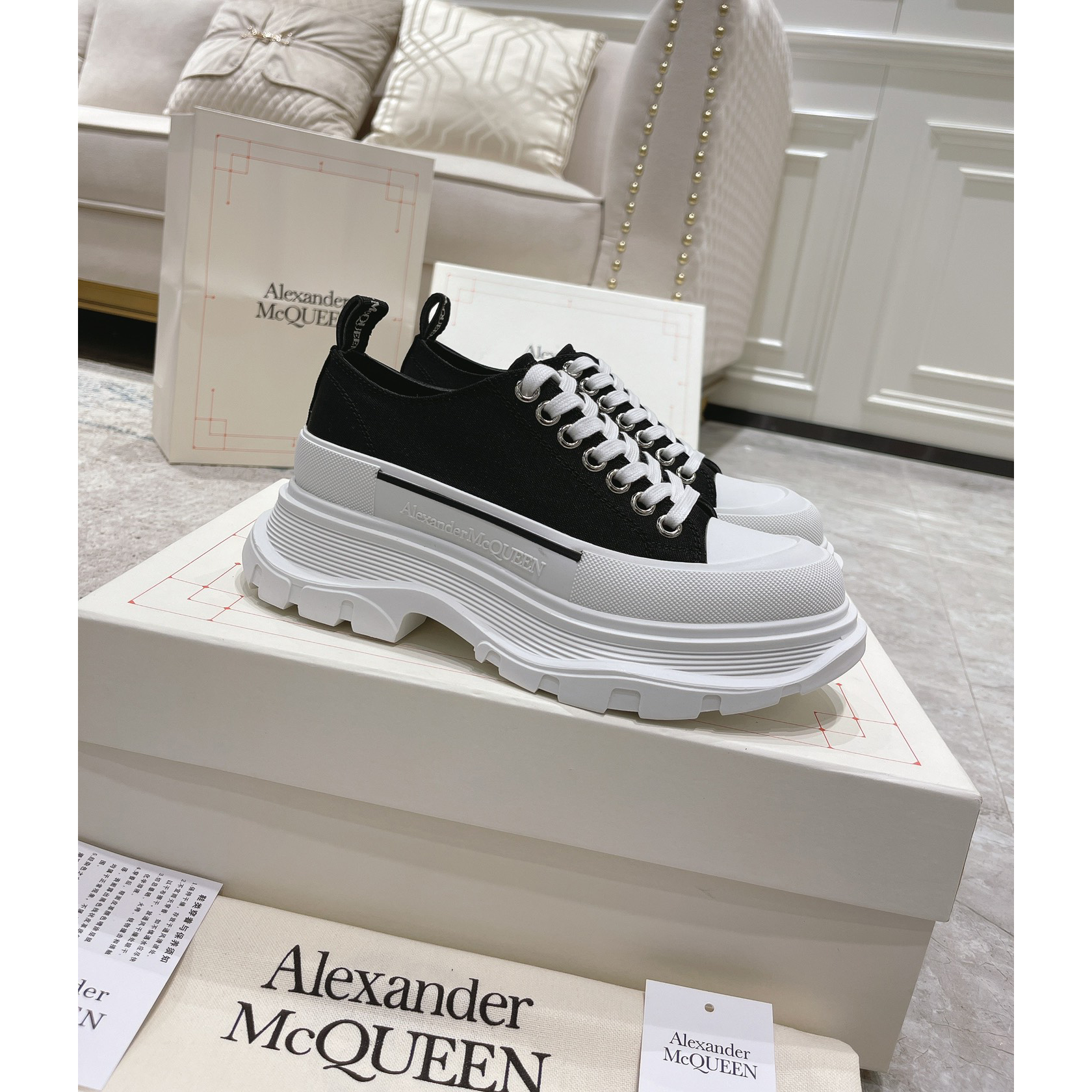 Alexander Mqueen Tread Slick Platform Low Sneakers - DopestKickz