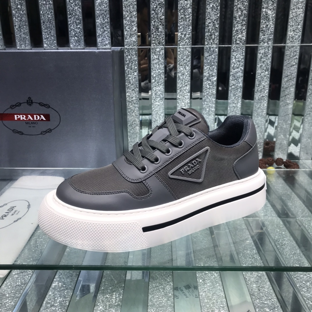 Prada Logo Sneakers In Black - DopestKickz