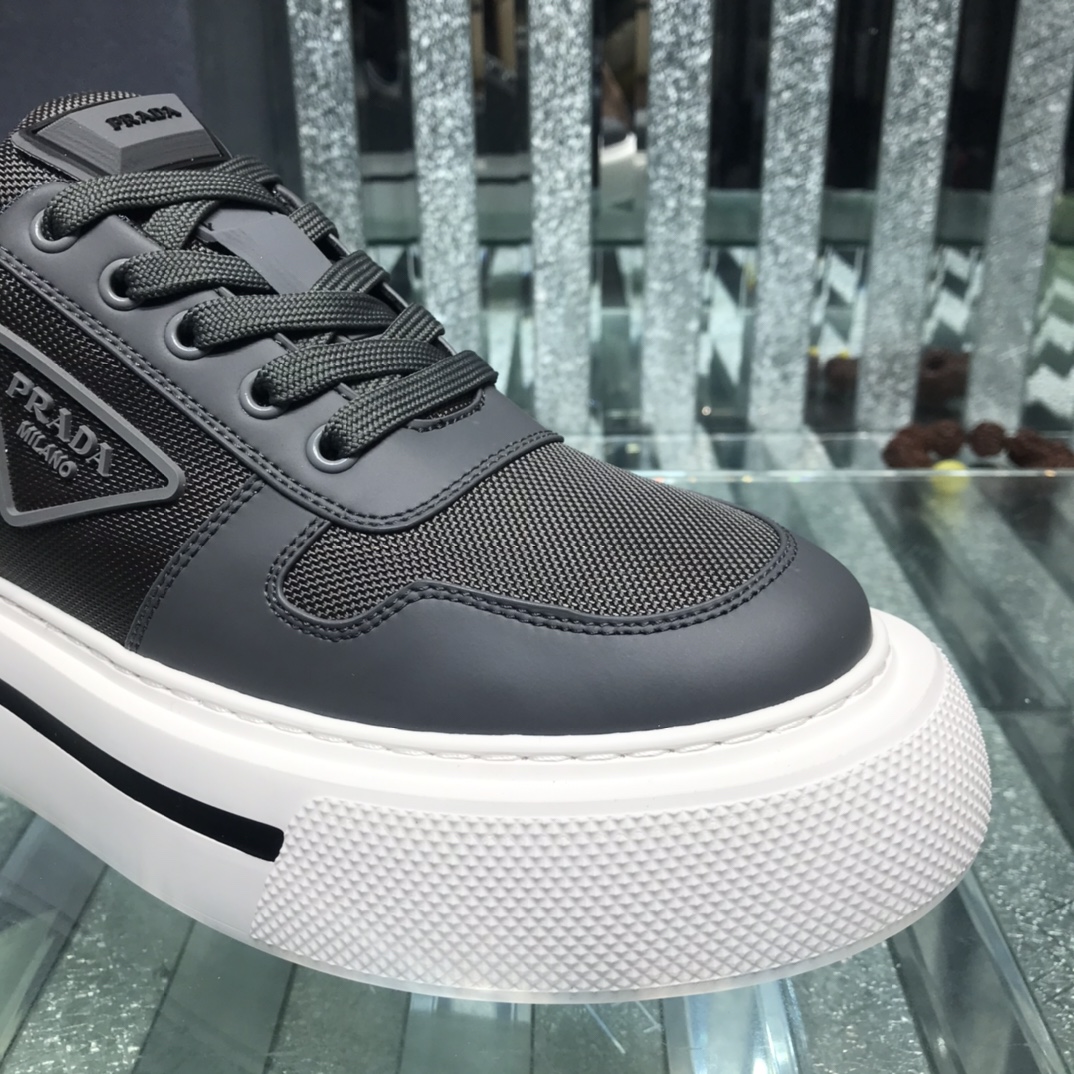 Prada Logo Sneakers In Black - DopestKickz