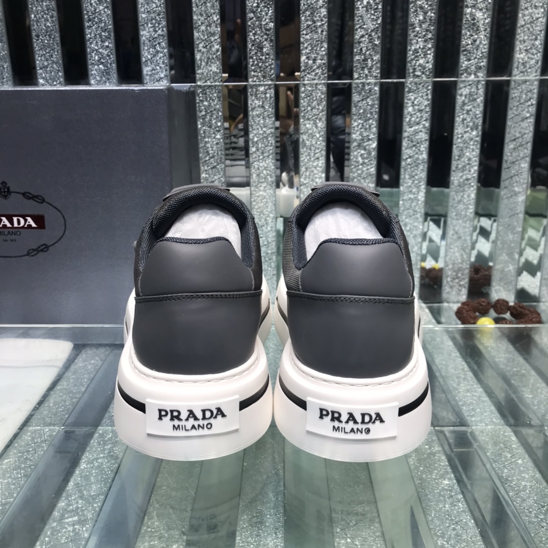 Prada Logo Sneakers In Black - DopestKickz