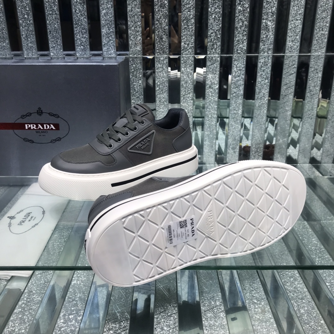 Prada Logo Sneakers In Black - DopestKickz