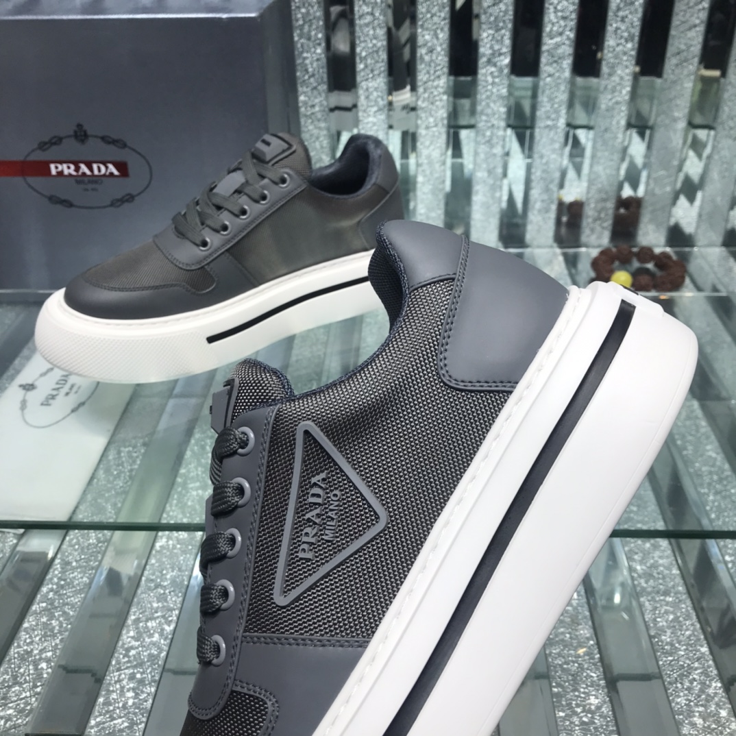 Prada Logo Sneakers In Black - DopestKickz
