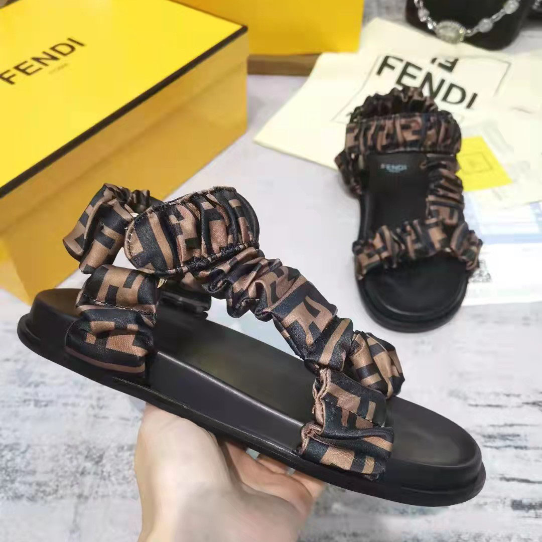 Fendi FF Print Flat Women Sandal - DopestKickz