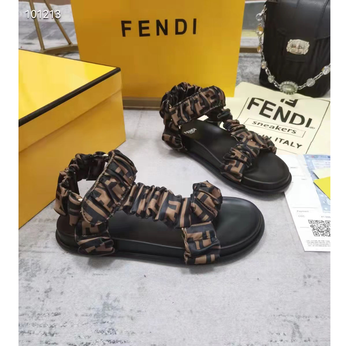 Fendi FF Print Flat Women Sandal - DopestKickz