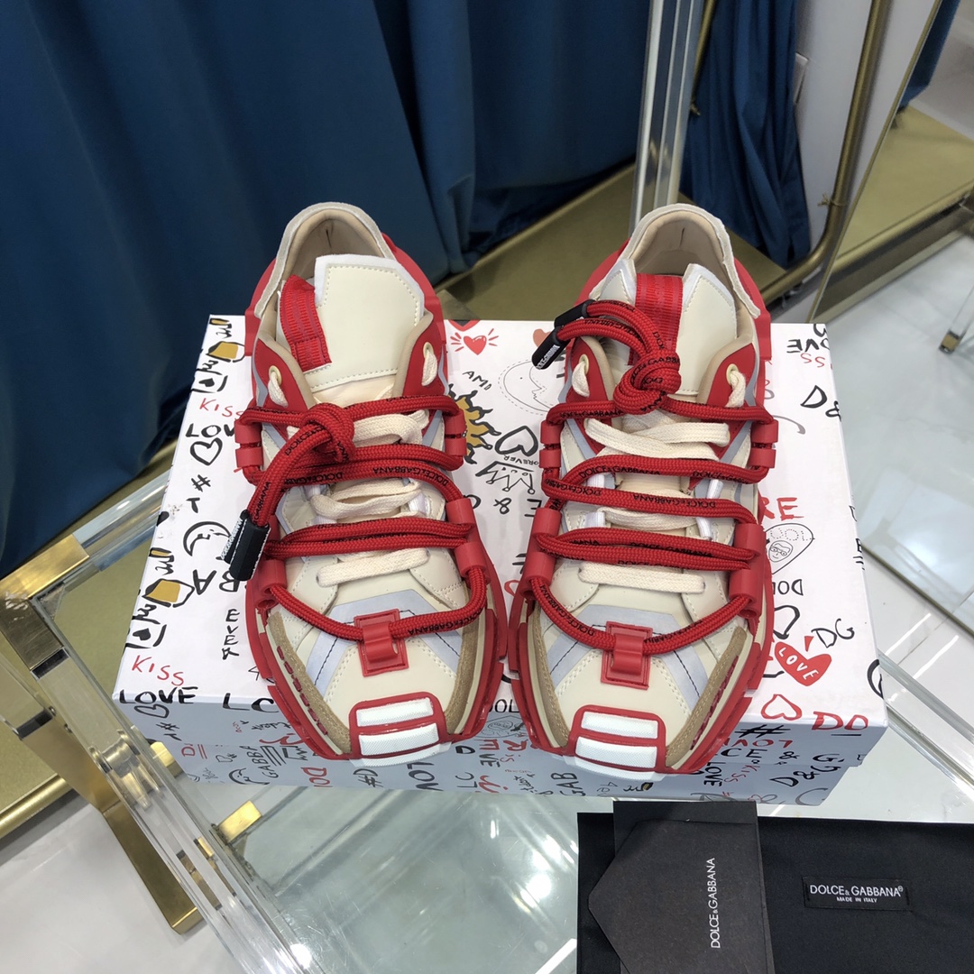 Dolce & Gabbana Mixed-Material Space Sneakers - DopestKickz