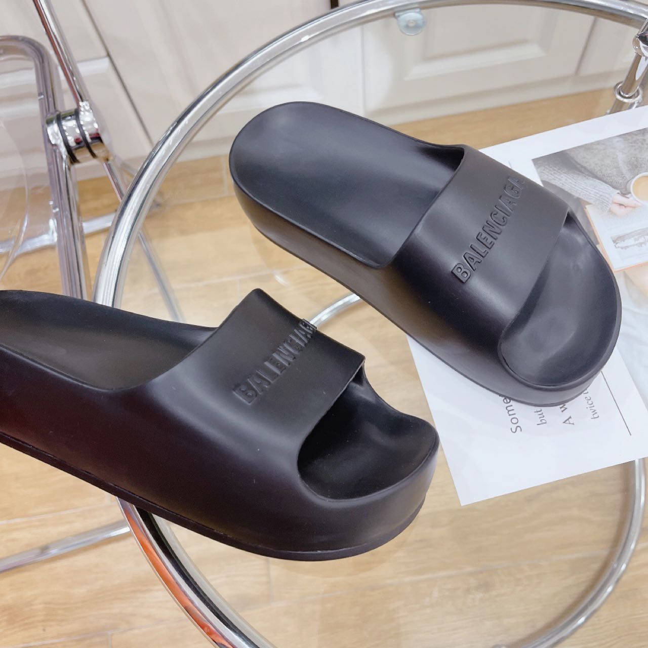 Balenciaga Logo Slide Sandal - DopestKickz