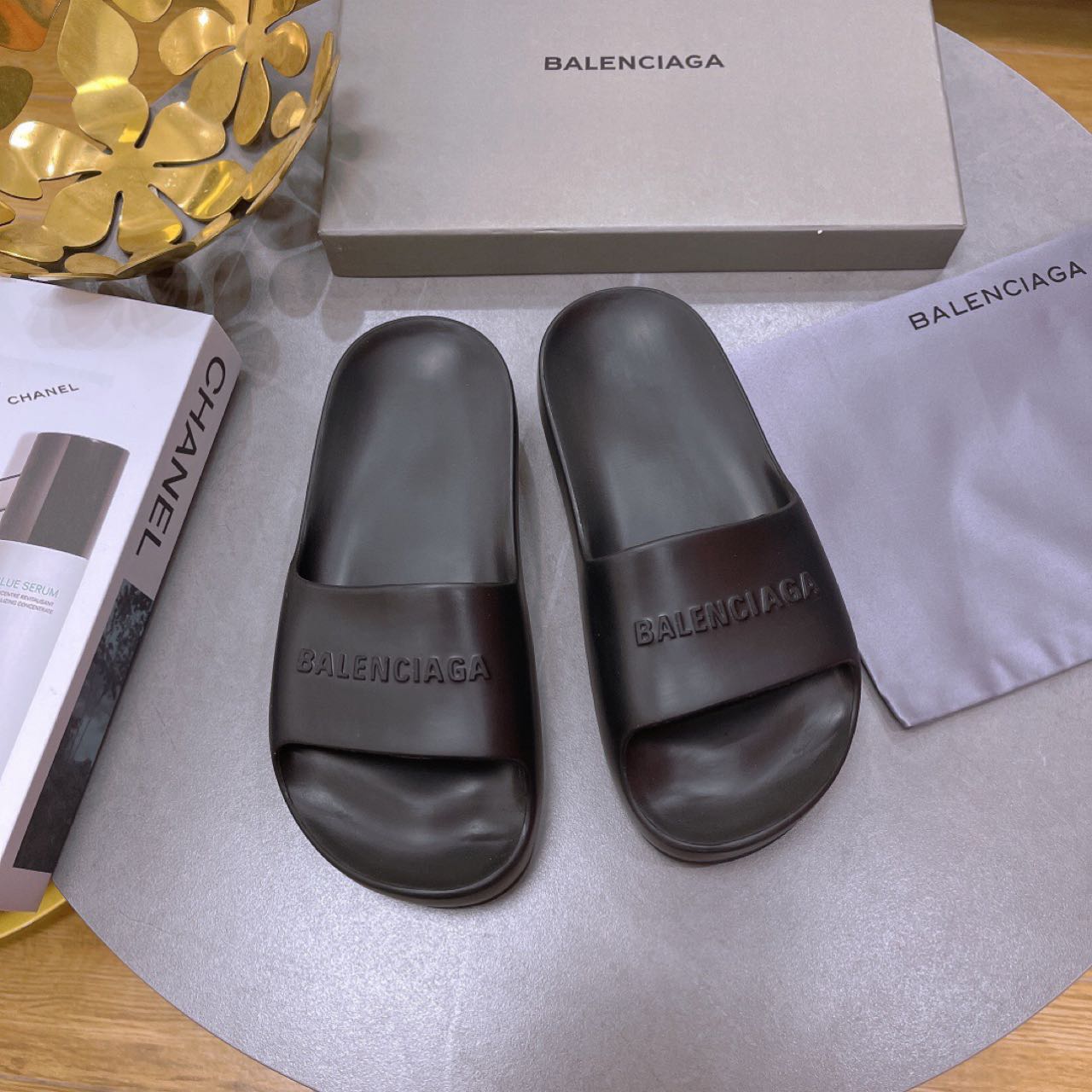Balenciaga Logo Slide Sandal - DopestKickz
