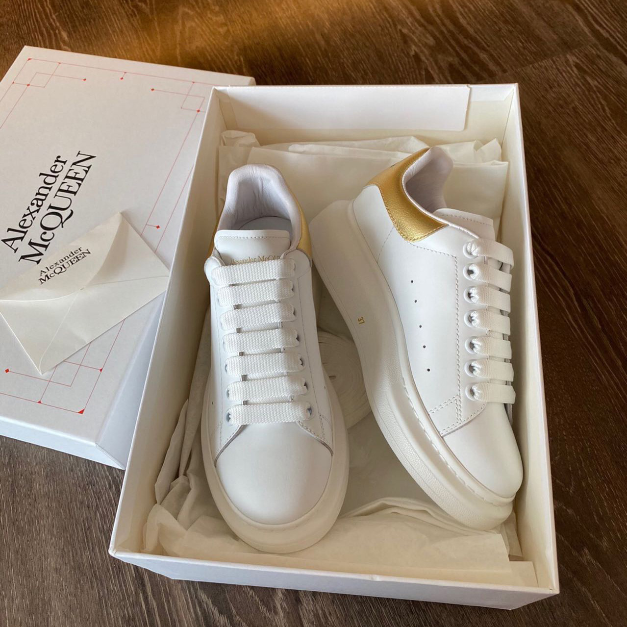 Alexander Mqueen Men's Oversized Metalic Leather Platform Sneakers - DopestKickz