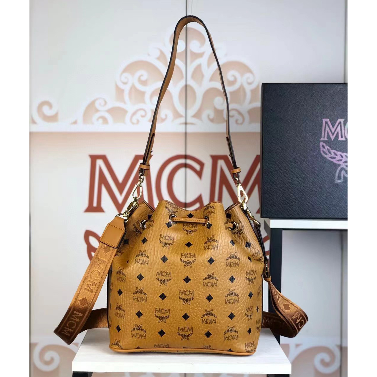MCM Dessau Drawstring Bag In Visetos(24-25-15CM) - DopestKickz
