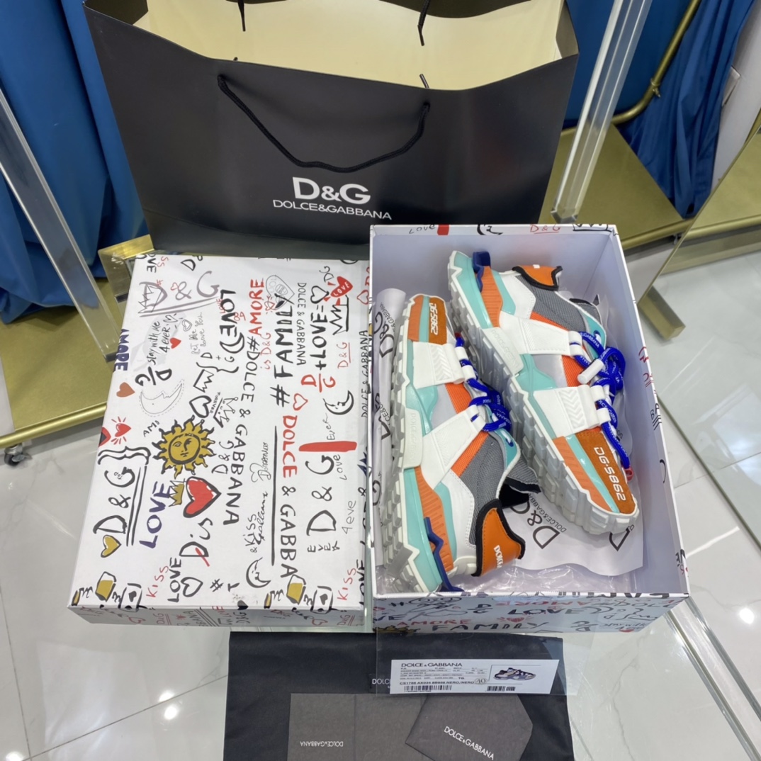 Dolce & Gabbana Mixed-Material Space Sneakers - DopestKickz