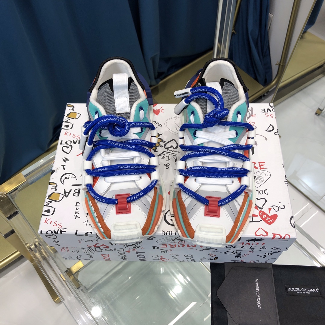 Dolce & Gabbana Mixed-Material Space Sneakers - DopestKickz