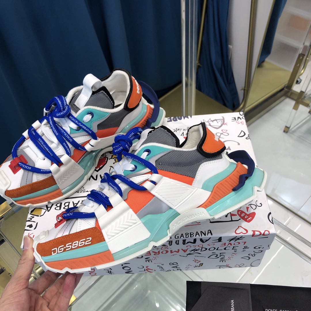 Dolce & Gabbana Mixed-Material Space Sneakers - DopestKickz