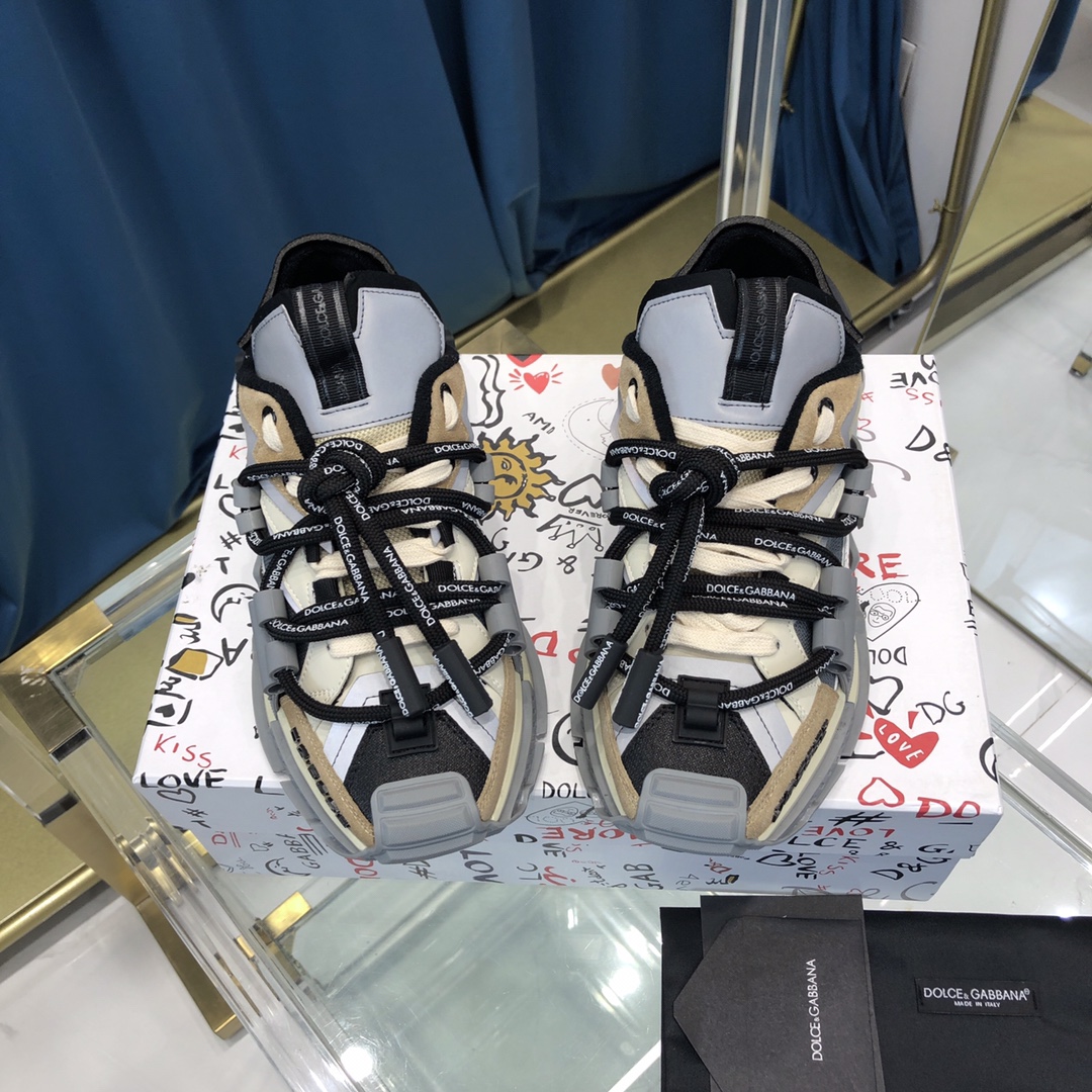 Dolce & Gabbana Mixed-Material Space Sneakers - DopestKickz