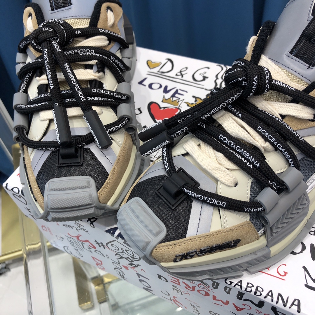 Dolce & Gabbana Mixed-Material Space Sneakers - DopestKickz