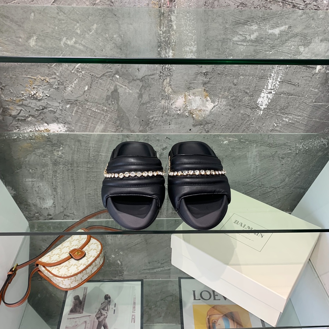 Balmain B-It-Puffy Slides - DopestKickz