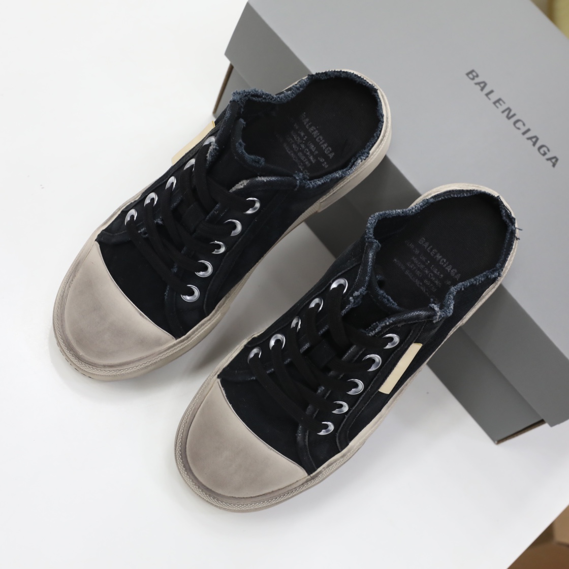 Balenciaga Men's Paris Sneaker Mule In Black - DopestKickz