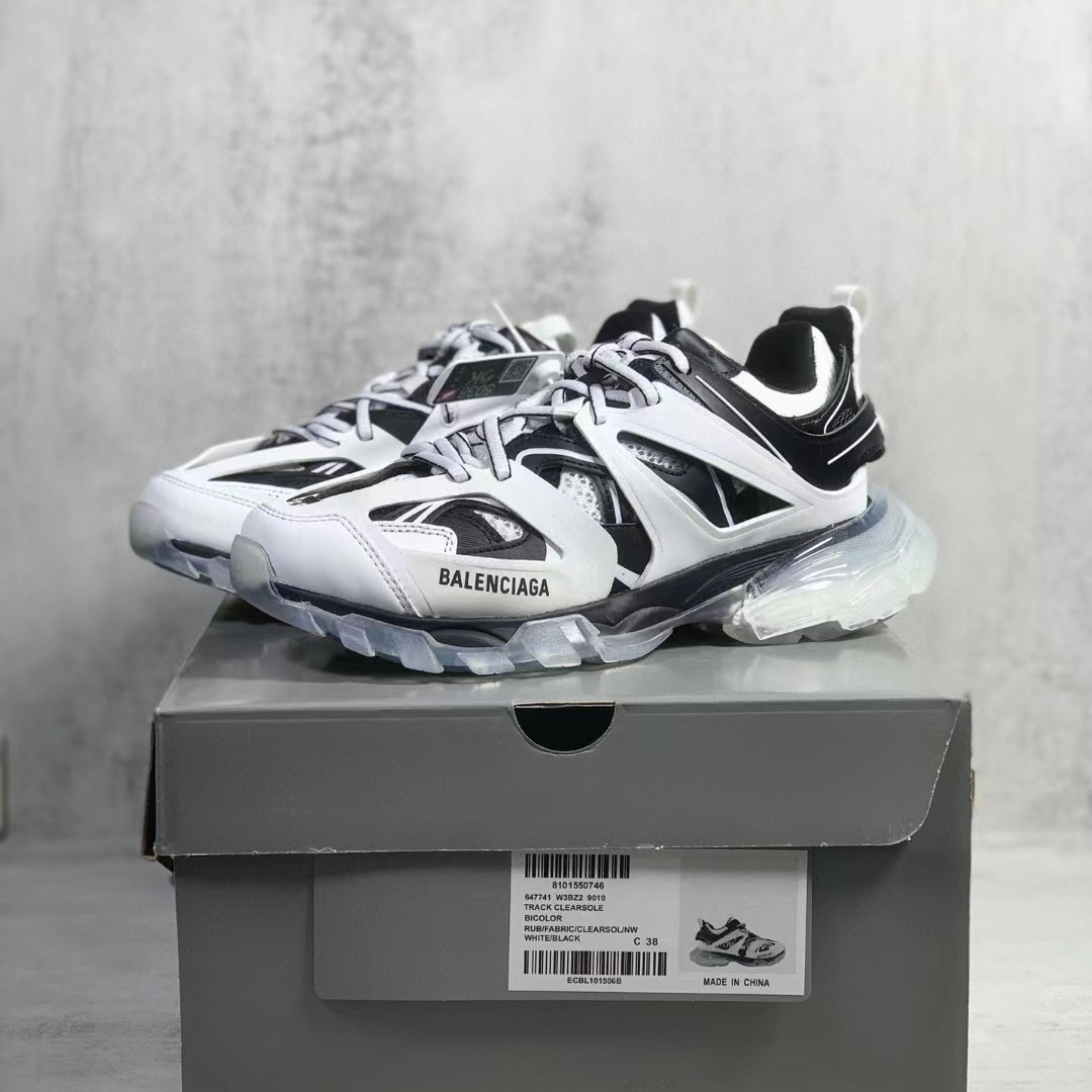 Balenciaga Track  Sneaker  Clear Sole In White - DopestKickz