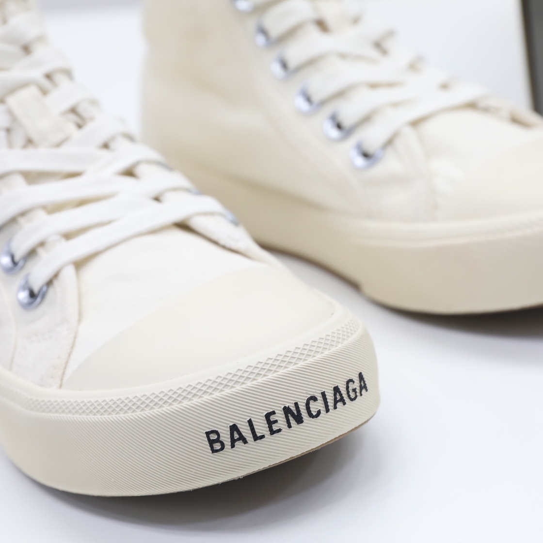Balenciaga Men's  Paris High Top Sneaker In White - DopestKickz