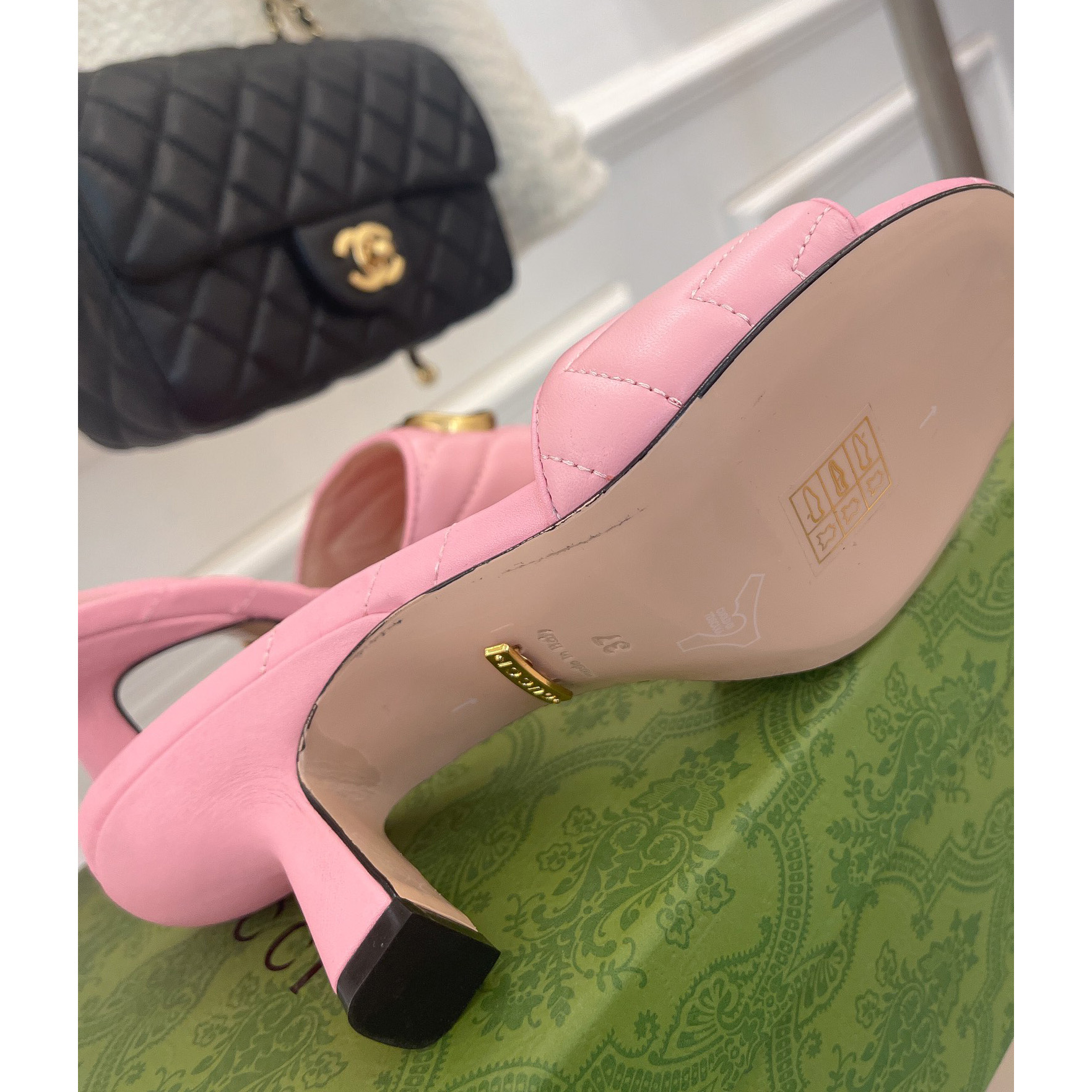 Gucci Women's Double G Slide Sandal With Heel Height Of 7.5cm - DopestKickz