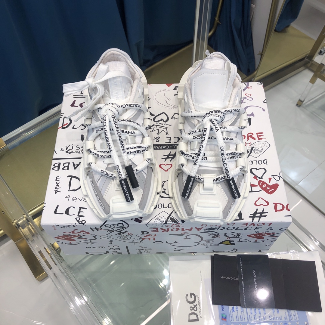 Dolce & Gabbana Mixed-Material Space Sneakers - DopestKickz