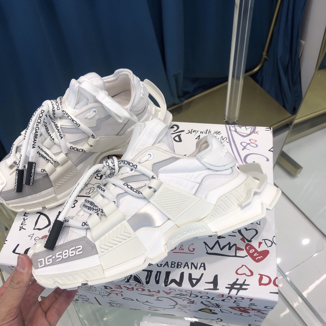 Dolce & Gabbana Mixed-Material Space Sneakers - DopestKickz