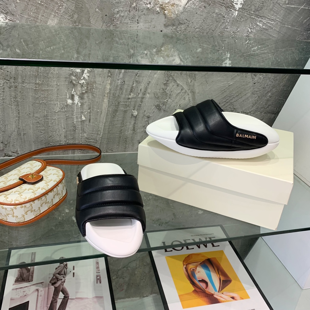 Balmain B-It-Puffy Slides - DopestKickz