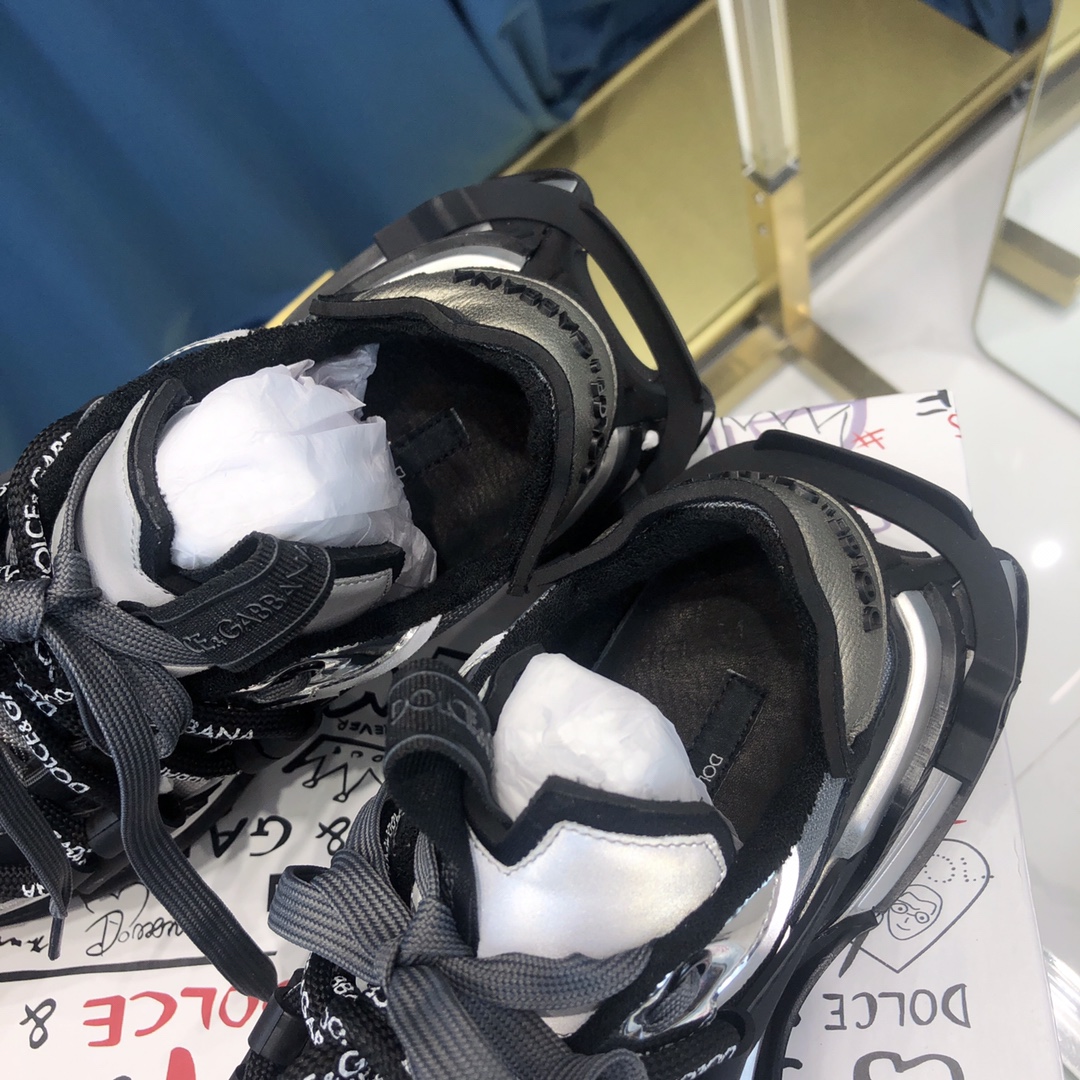Dolce & Gabbana Mixed-Material Space Sneakers - DopestKickz