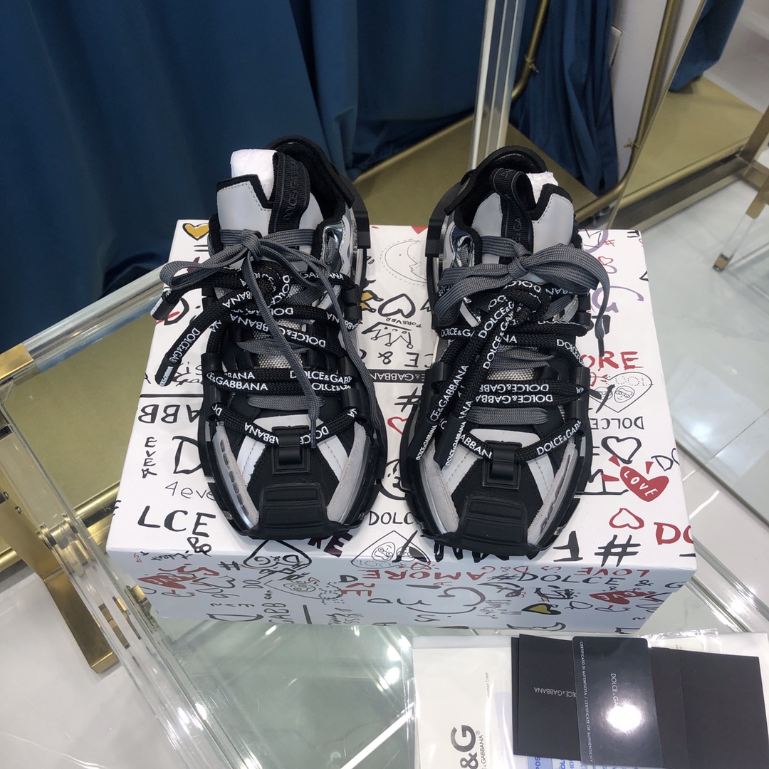 Dolce & Gabbana Mixed-Material Space Sneakers - DopestKickz