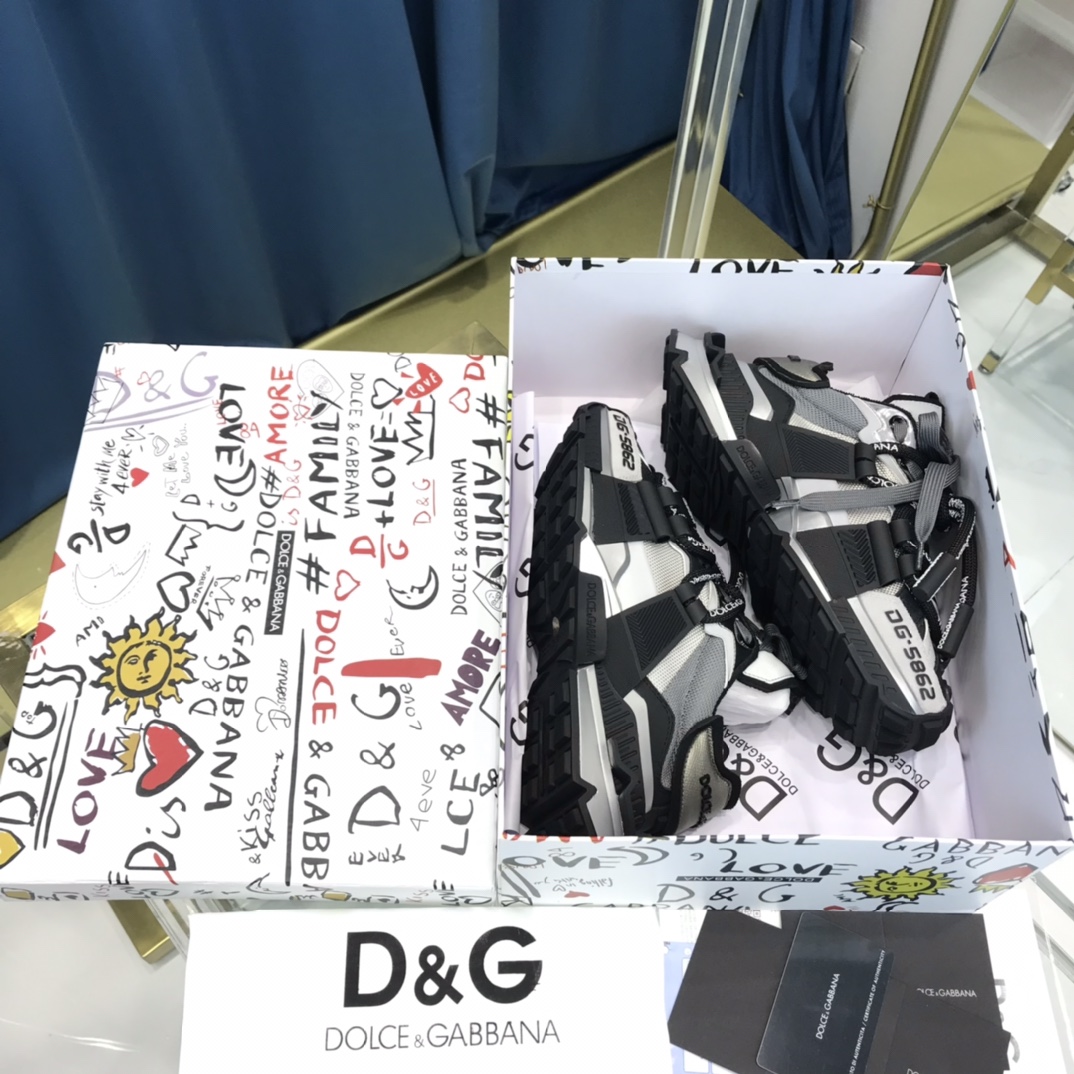 Dolce & Gabbana Mixed-Material Space Sneakers - DopestKickz