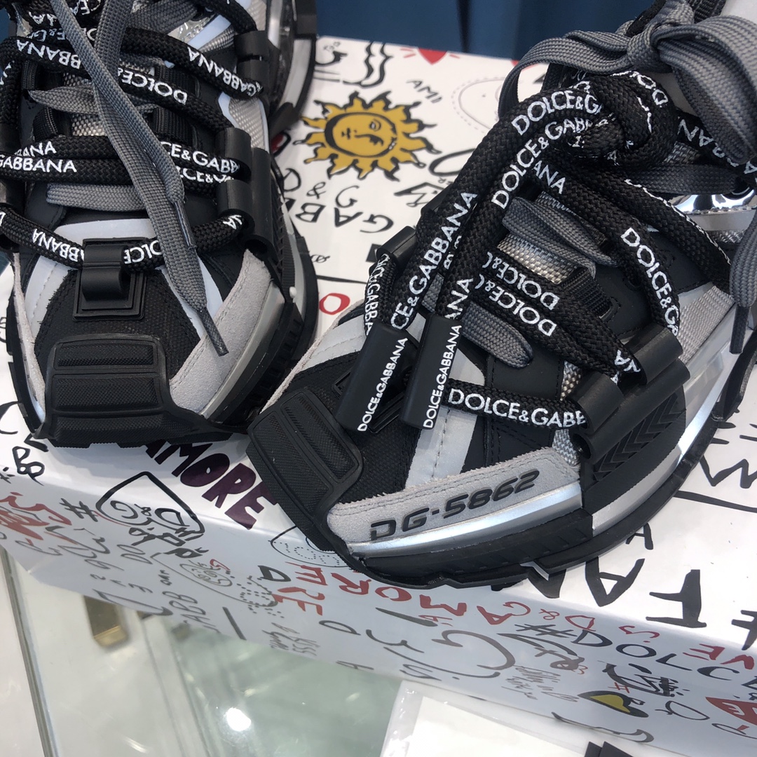 Dolce & Gabbana Mixed-Material Space Sneakers - DopestKickz