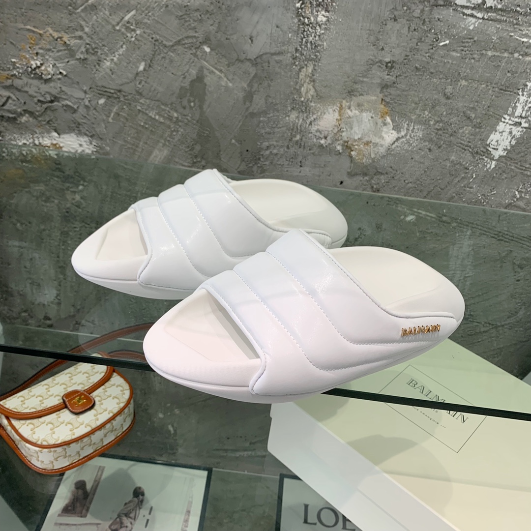 Balmain B-It-Puffy Slides - DopestKickz