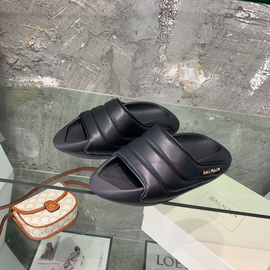 Balmain B-It-Puffy Slides - DopestKickz