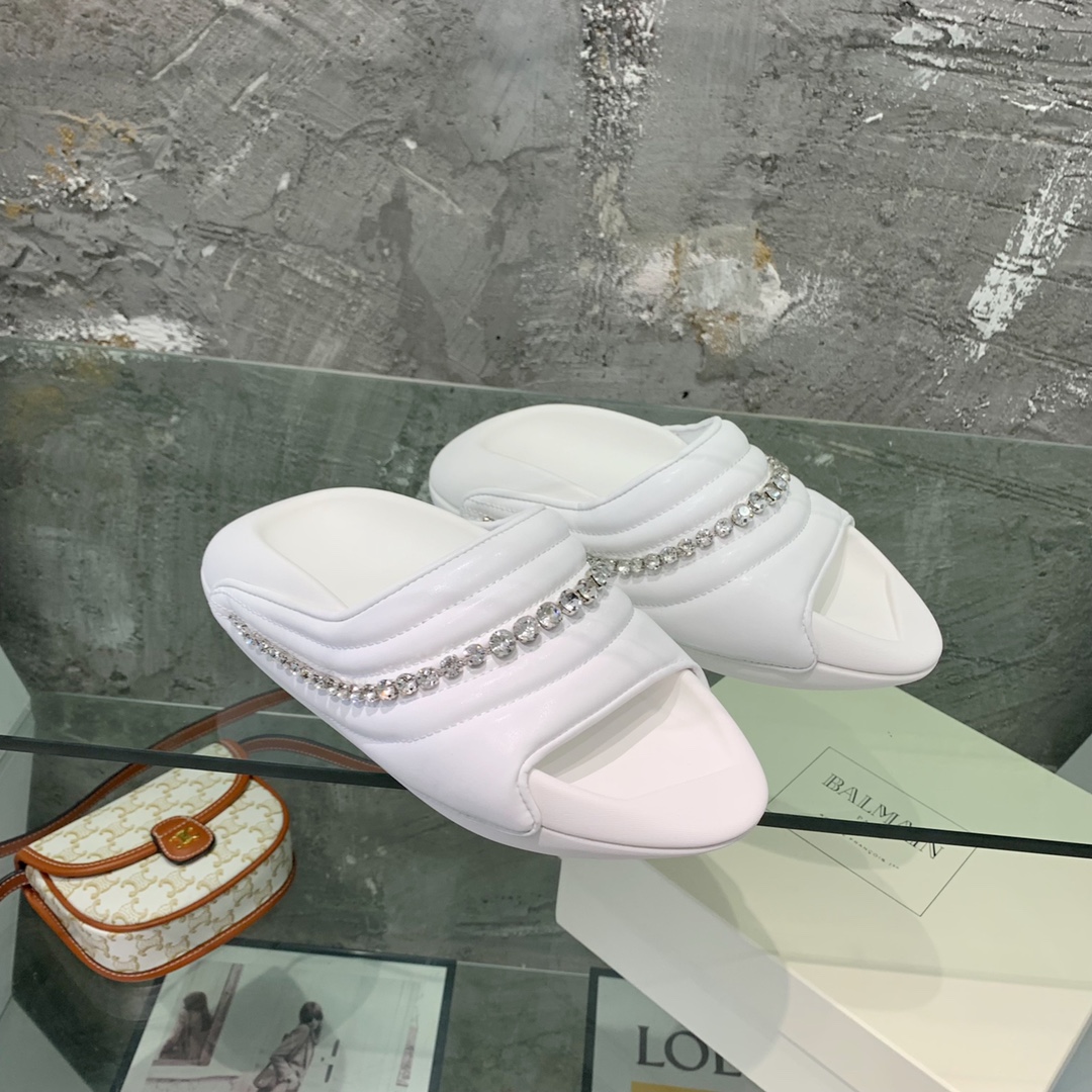 Balmain B-It-Puffy Slides - DopestKickz