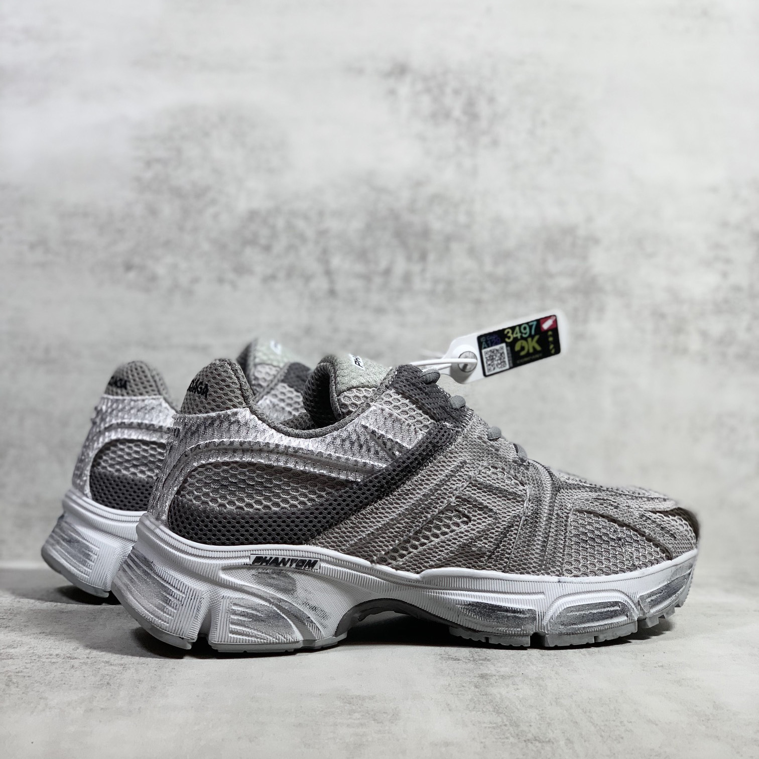 Balenciaga Men's Phantom Sneaker Washed In Grey - DopestKickz