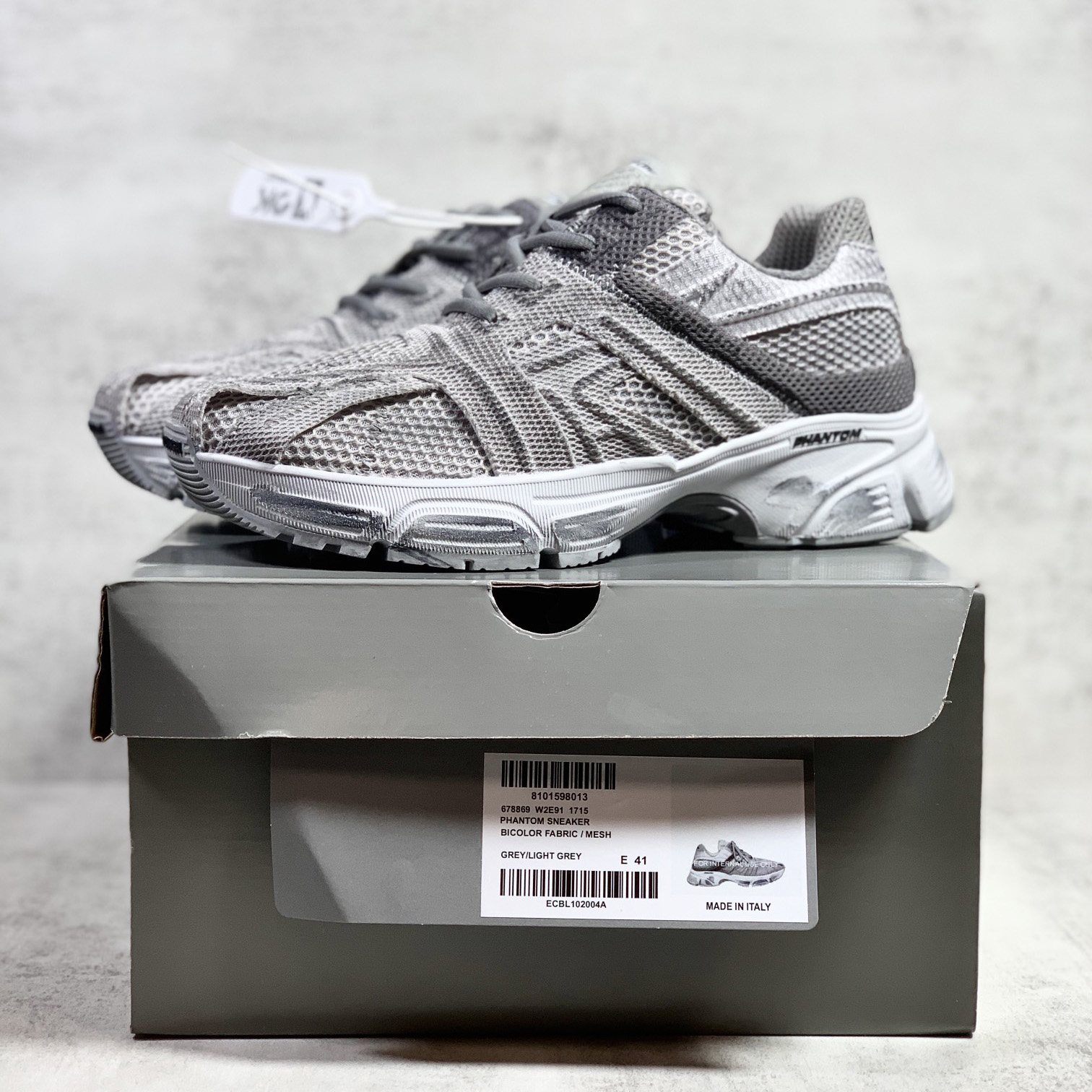Balenciaga Men's Phantom Sneaker Washed In Grey - DopestKickz