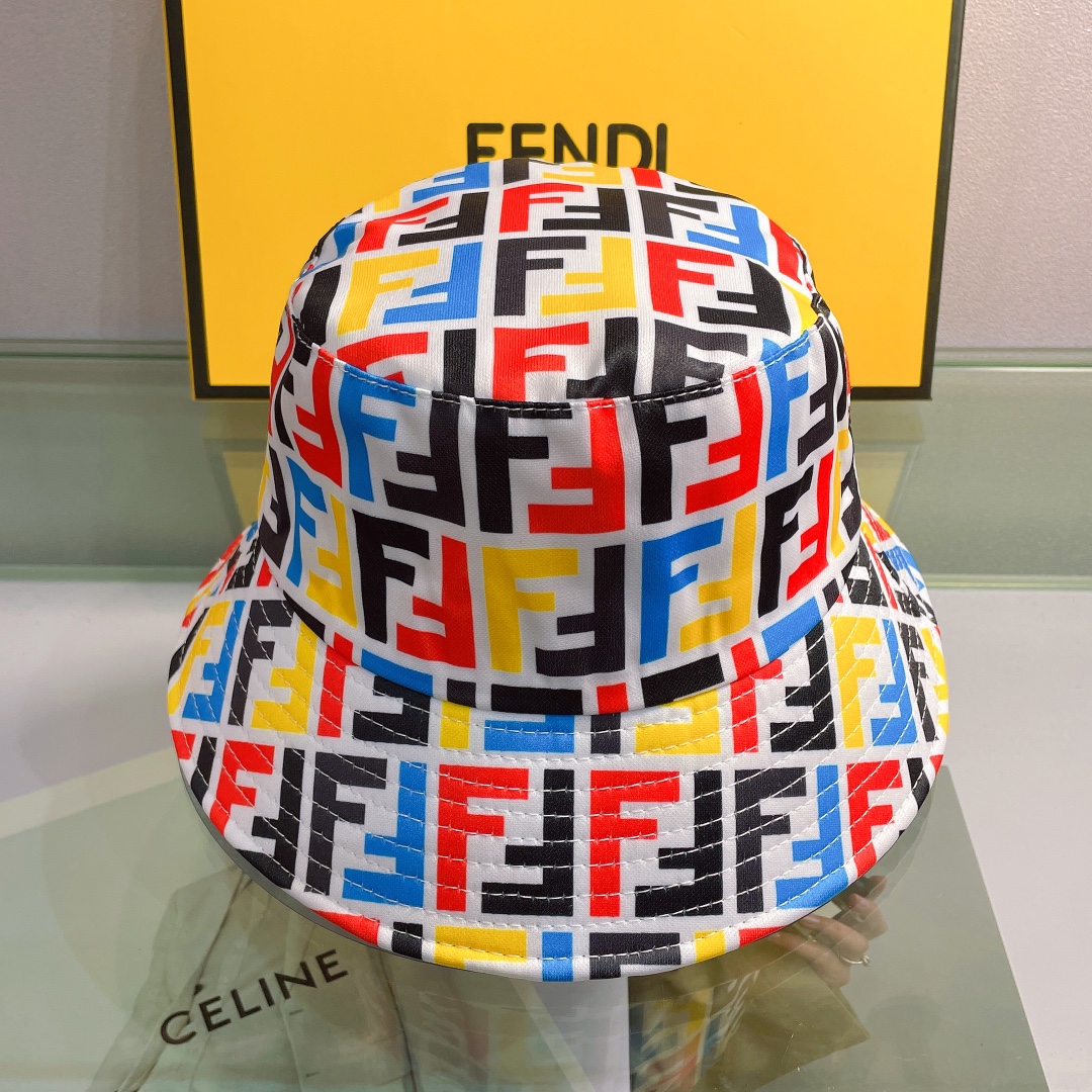 Fendi Multicolor Canvas Bucket Hat - DopestKickz