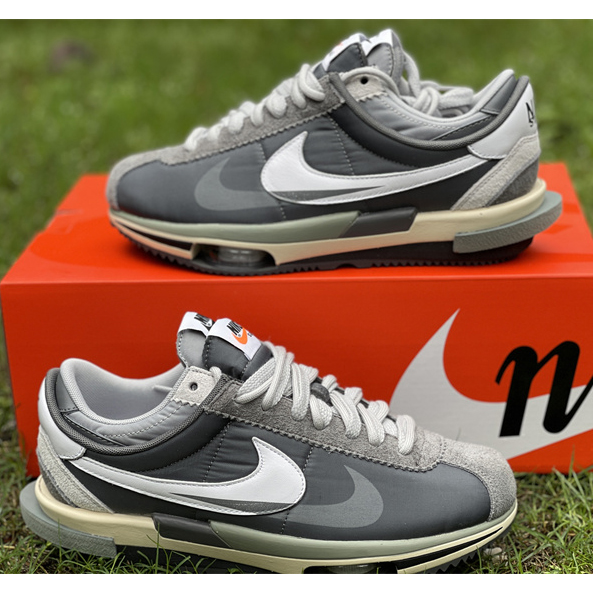 Sacai x Nike Air Zoom Cortez SP 4.0"Grey White"4.0 Sneaker DQ0581 001 - DopestKickz
