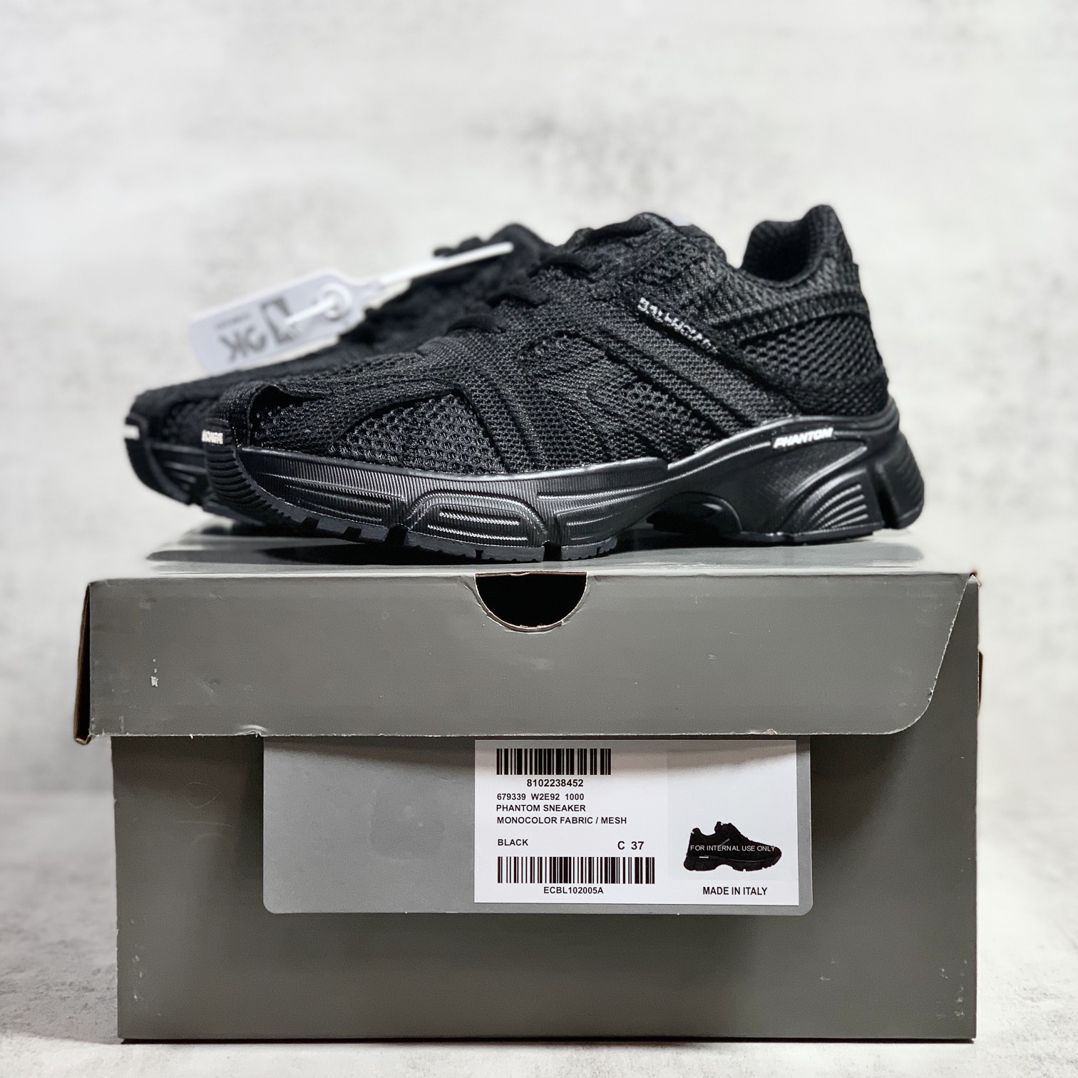 Balenciaga Men's Phantom Sneaker Washed In Black - DopestKickz