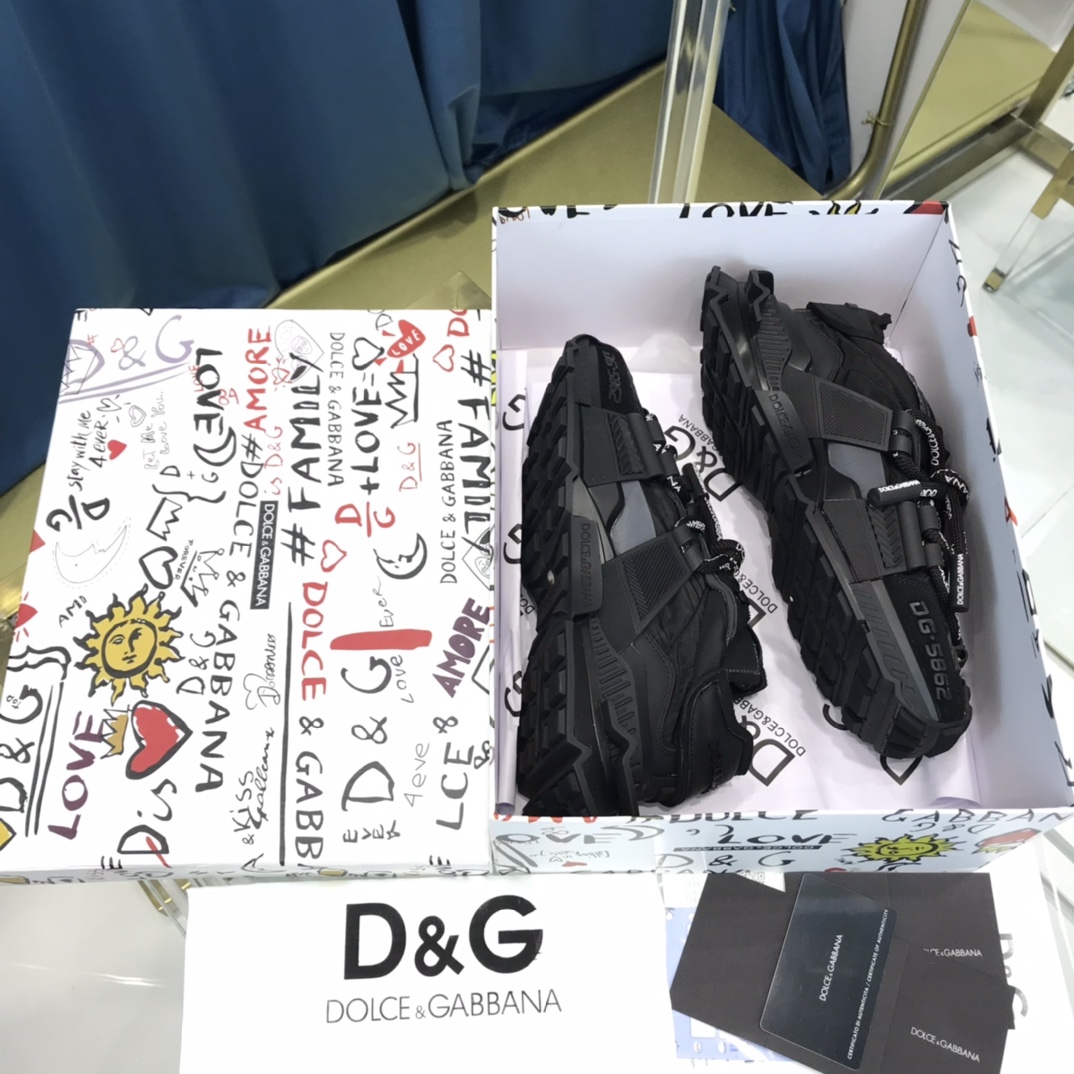 Dolce & Gabbana Mixed-Material Space Sneakers - DopestKickz