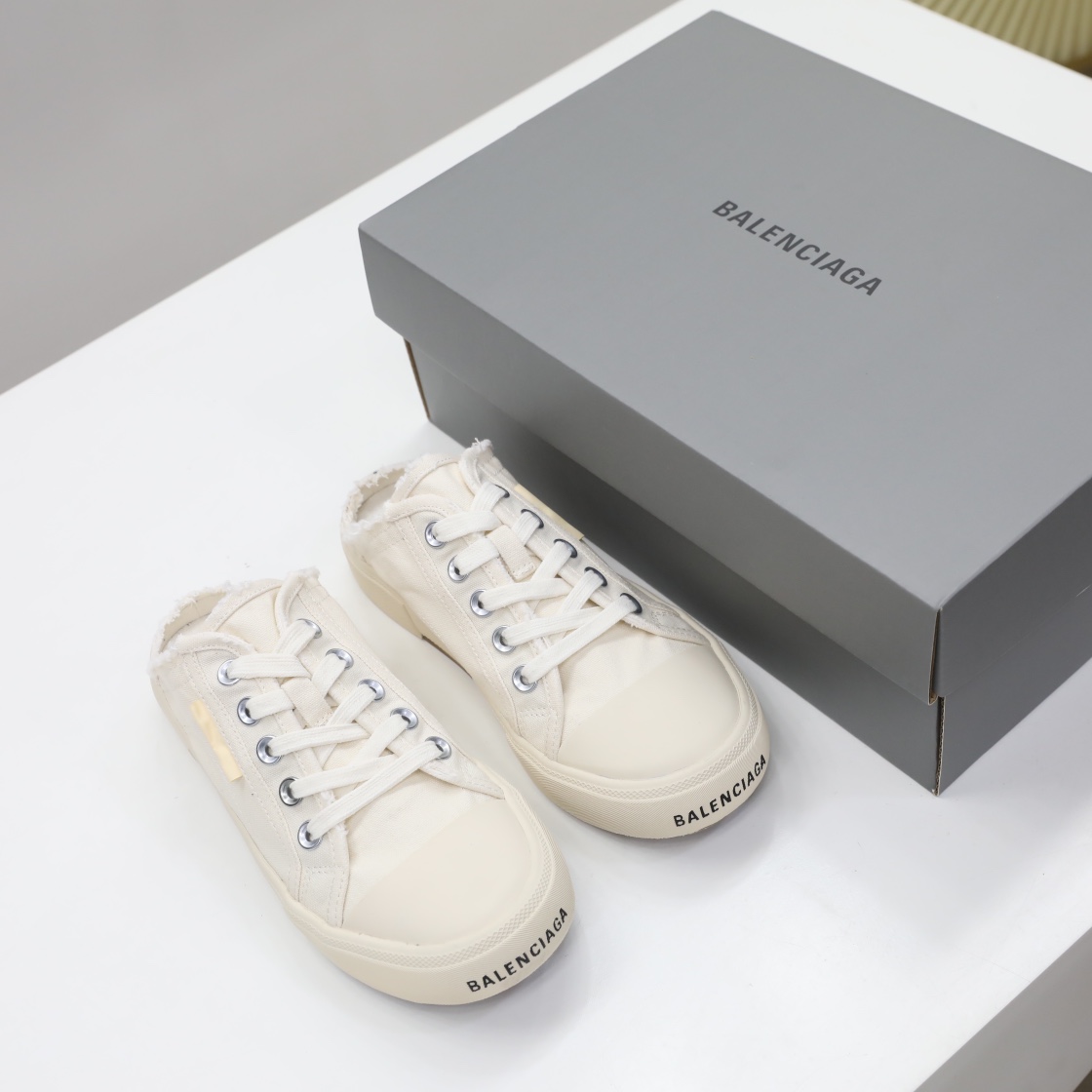 Balenciaga Men's Paris Sneaker Mule In White - DopestKickz